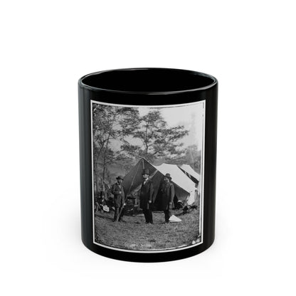 Antietam, Md. Allan Pinkerton, President Lincoln, And Maj. Gen. John A. Mcclernand (U.S. Civil War) Black Coffee Mug