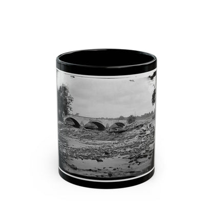 Antietam, Md. Antietam Bridge On The Sharpsburg-Boonsboro Turnpike (U.S. Civil War) Black Coffee Mug-11oz-The Sticker Space