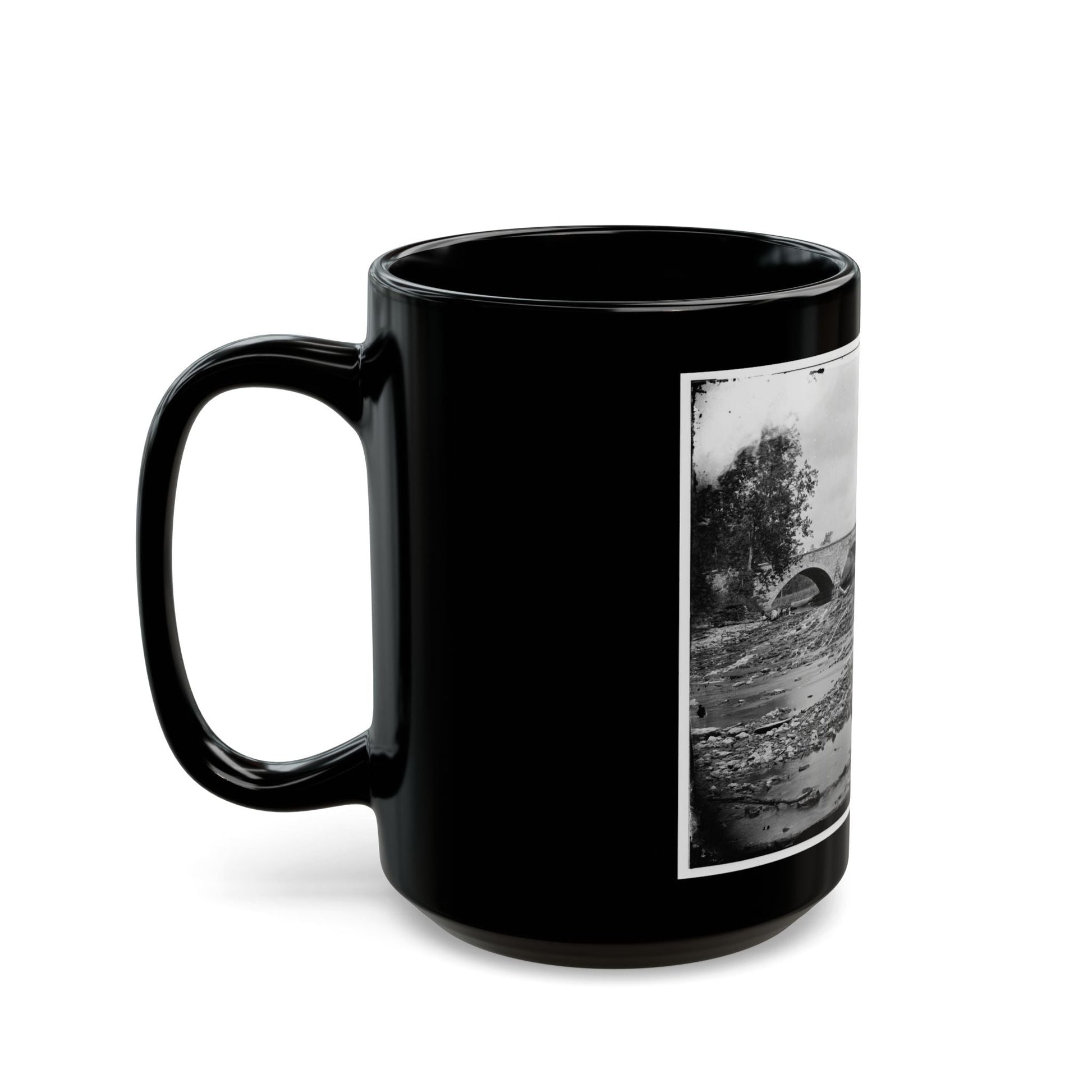 Antietam, Md. Antietam Bridge On The Sharpsburg-Boonsboro Turnpike (U.S. Civil War) Black Coffee Mug-The Sticker Space