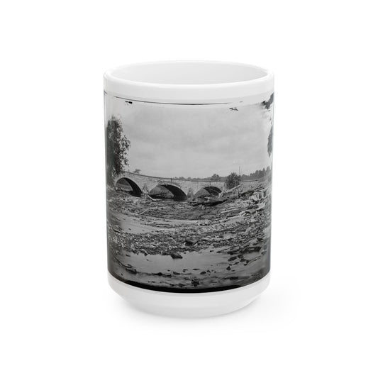 Antietam, Md. Antietam Bridge On The Sharpsburg-Boonsboro Turnpike (U.S. Civil War) White Coffee Mug-15oz-The Sticker Space