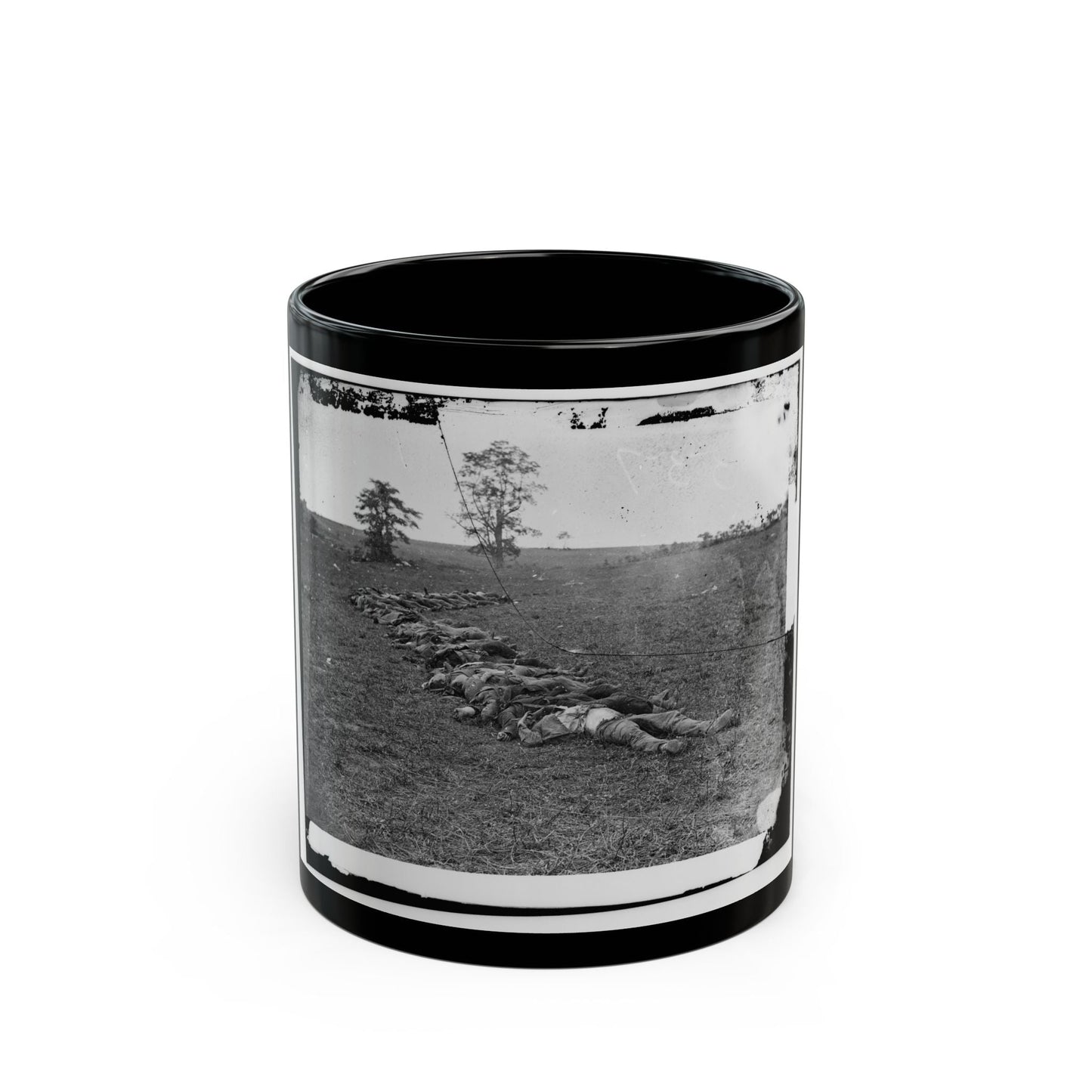 Antietam, Md. Bodies Of Confederate Dead Gathered For Burial (U.S. Civil War) Black Coffee Mug-11oz-The Sticker Space