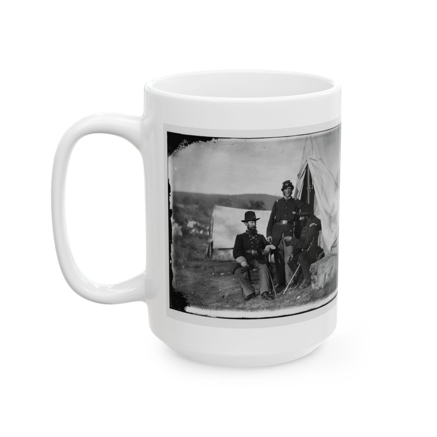 Antietam, Md. Col. John S. Crocker, Lt. Col. Benjamin C. Butler, And Adjutant Of 93d New York Volunteers (U.S. Civil War) White Coffee Mug