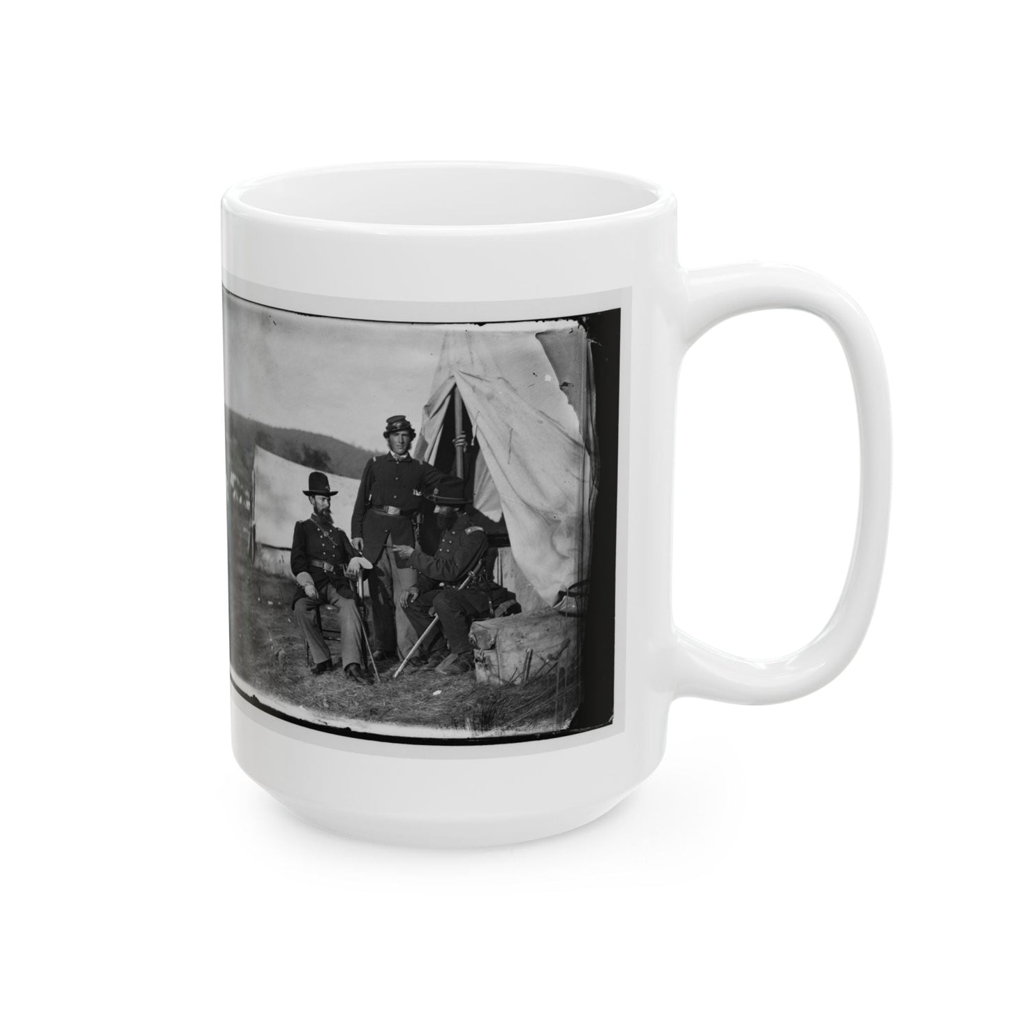 Antietam, Md. Col. John S. Crocker, Lt. Col. Benjamin C. Butler, And Adjutant Of 93d New York Volunteers (U.S. Civil War) White Coffee Mug