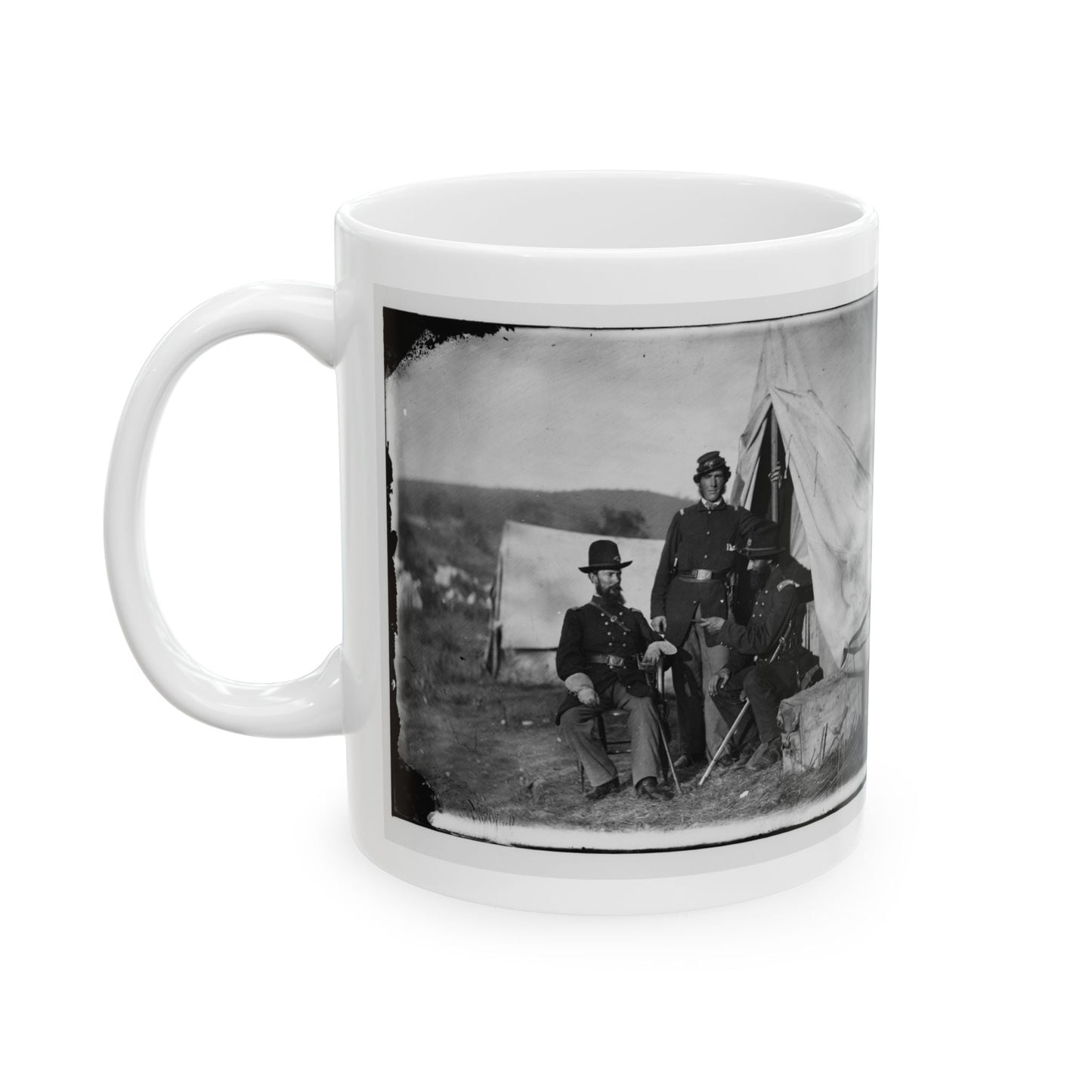 Antietam, Md. Col. John S. Crocker, Lt. Col. Benjamin C. Butler, And Adjutant Of 93d New York Volunteers (U.S. Civil War) White Coffee Mug