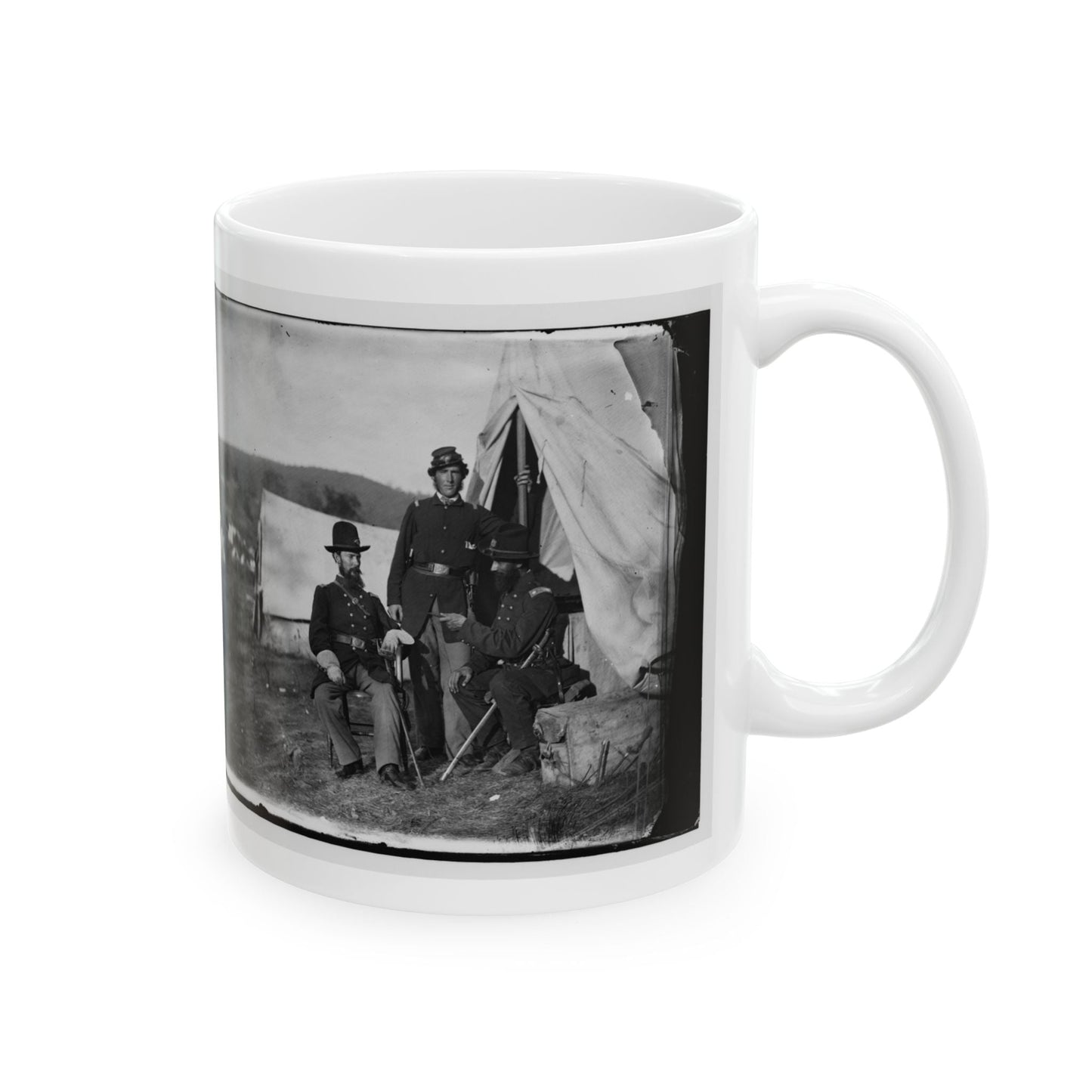 Antietam, Md. Col. John S. Crocker, Lt. Col. Benjamin C. Butler, And Adjutant Of 93d New York Volunteers (U.S. Civil War) White Coffee Mug