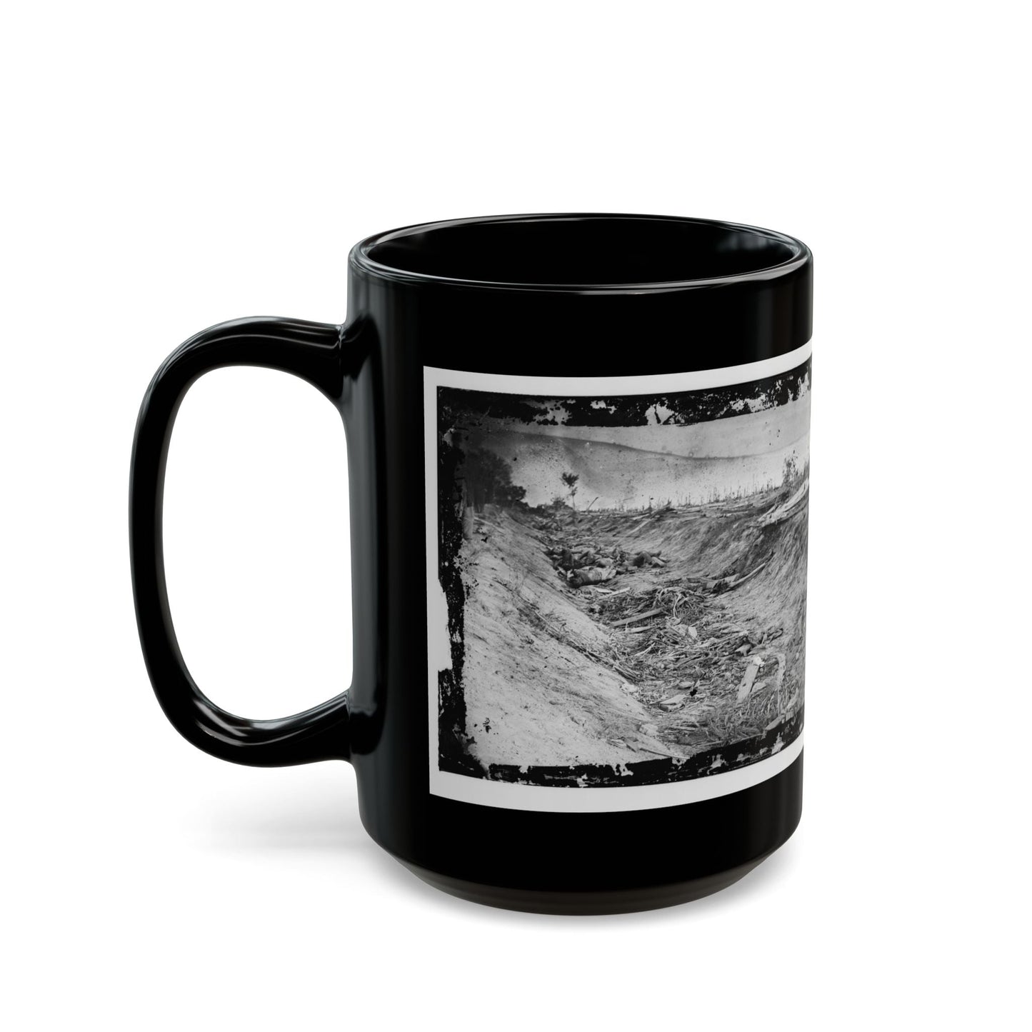 Antietam, Md. Confederate Dead In A Ditch On The Right Wing (U.S. Civil War) Black Coffee Mug-The Sticker Space