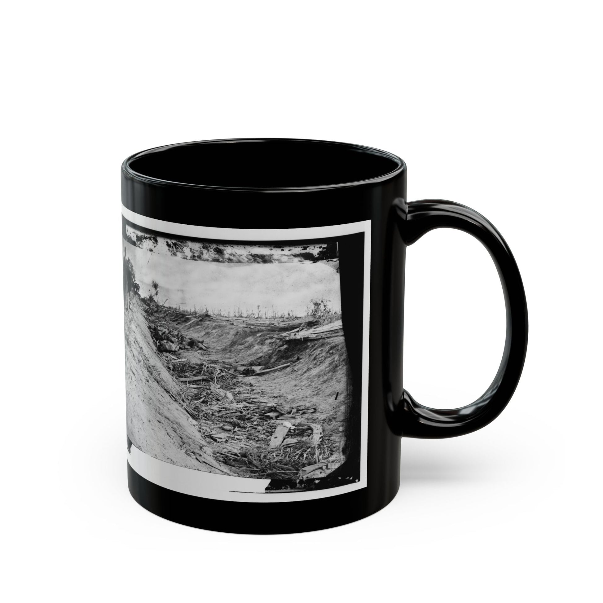 Antietam, Md. Confederate Dead In A Ditch On The Right Wing (U.S. Civil War) Black Coffee Mug-The Sticker Space