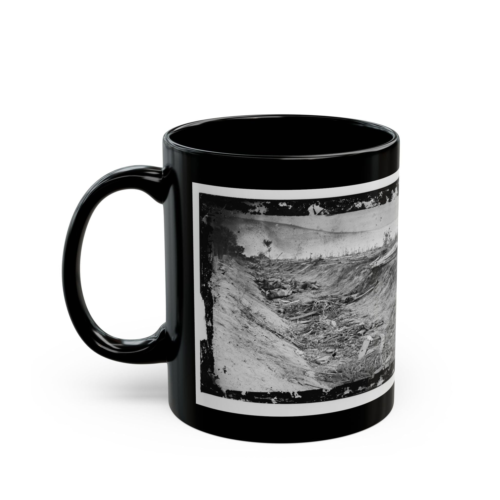 Antietam, Md. Confederate Dead In A Ditch On The Right Wing (U.S. Civil War) Black Coffee Mug-The Sticker Space