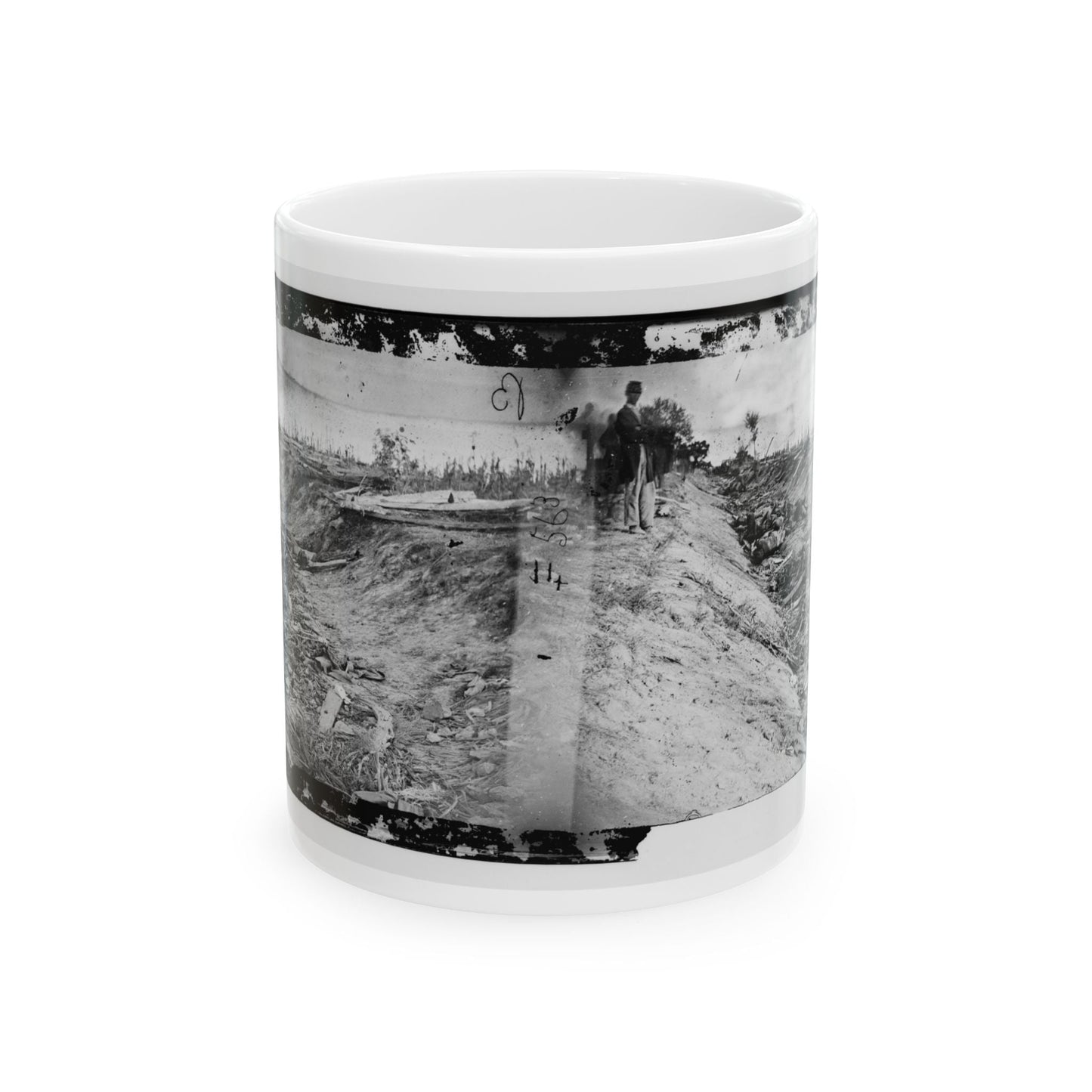 Antietam, Md. Confederate Dead In A Ditch On The Right Wing (U.S. Civil War) White Coffee Mug-11oz-The Sticker Space