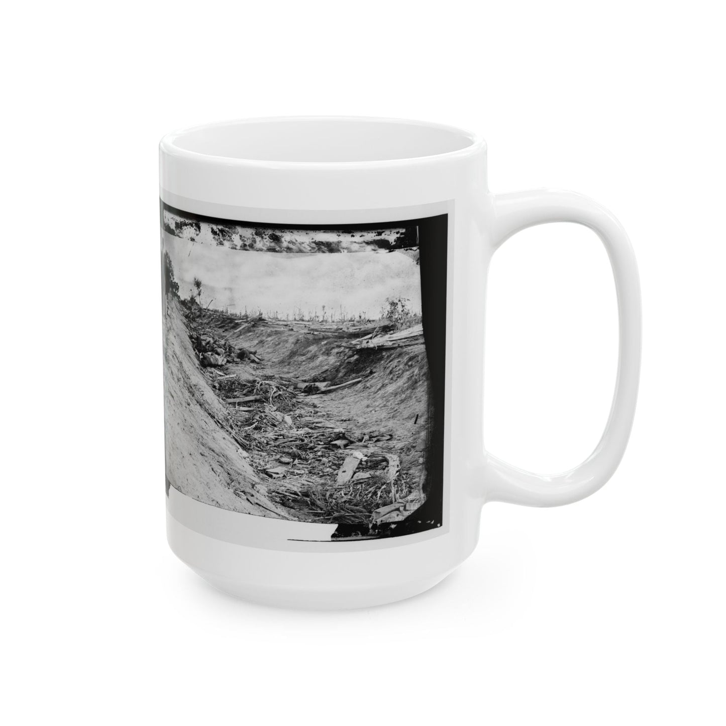 Antietam, Md. Confederate Dead In A Ditch On The Right Wing (U.S. Civil War) White Coffee Mug-The Sticker Space