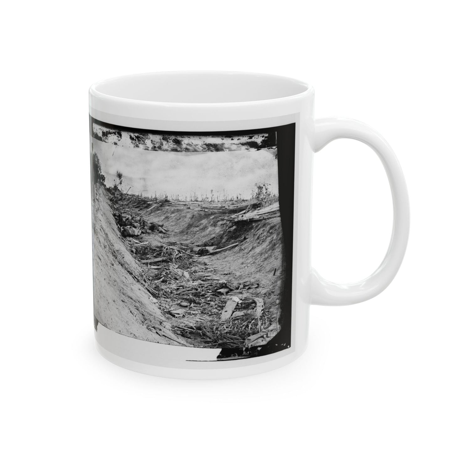 Antietam, Md. Confederate Dead In A Ditch On The Right Wing (U.S. Civil War) White Coffee Mug-The Sticker Space