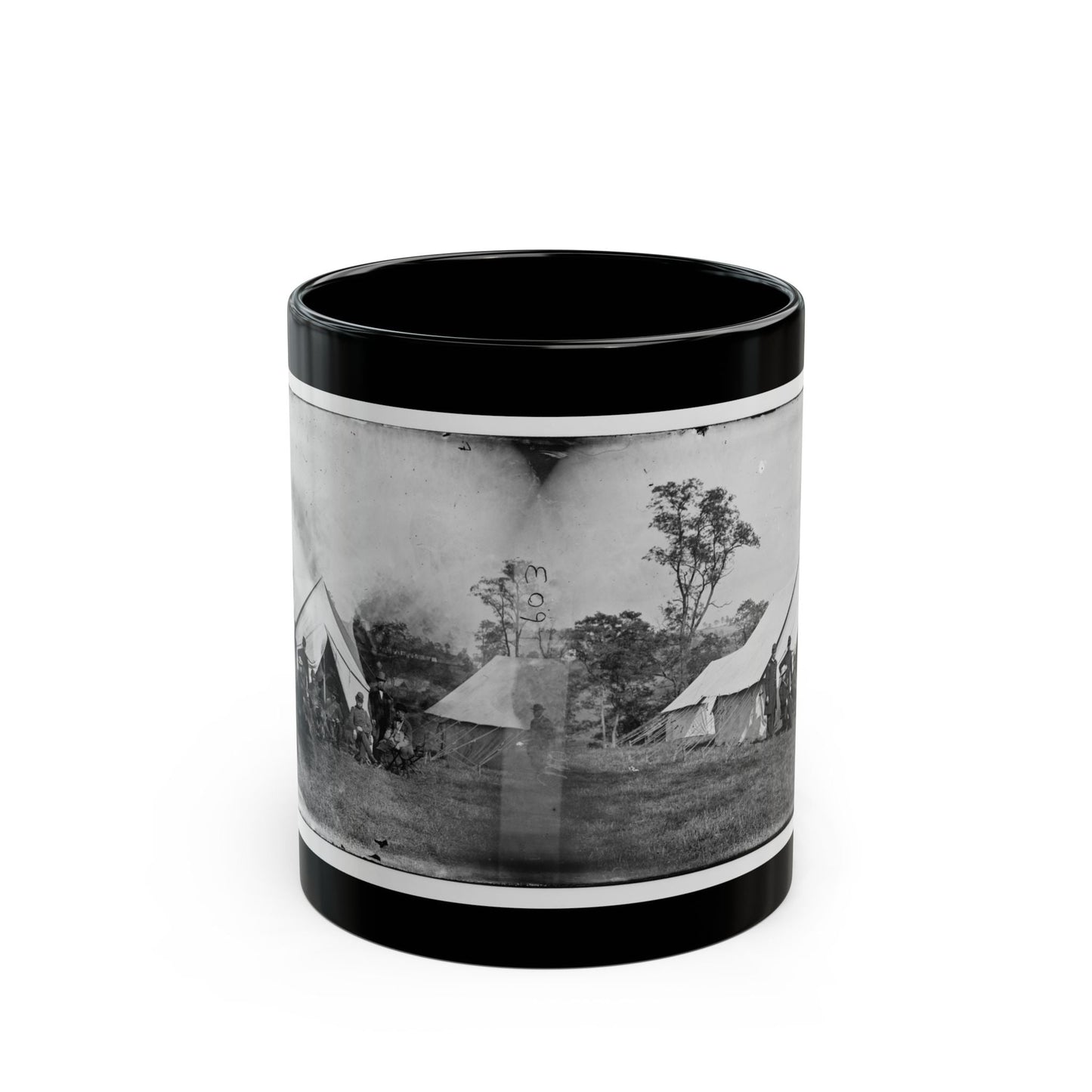 Antietam, Md. Gen. Randolph B. Marcy With Officers And Civilians At Army Of The Potomac Headquarters (U.S. Civil War) Black Coffee Mug