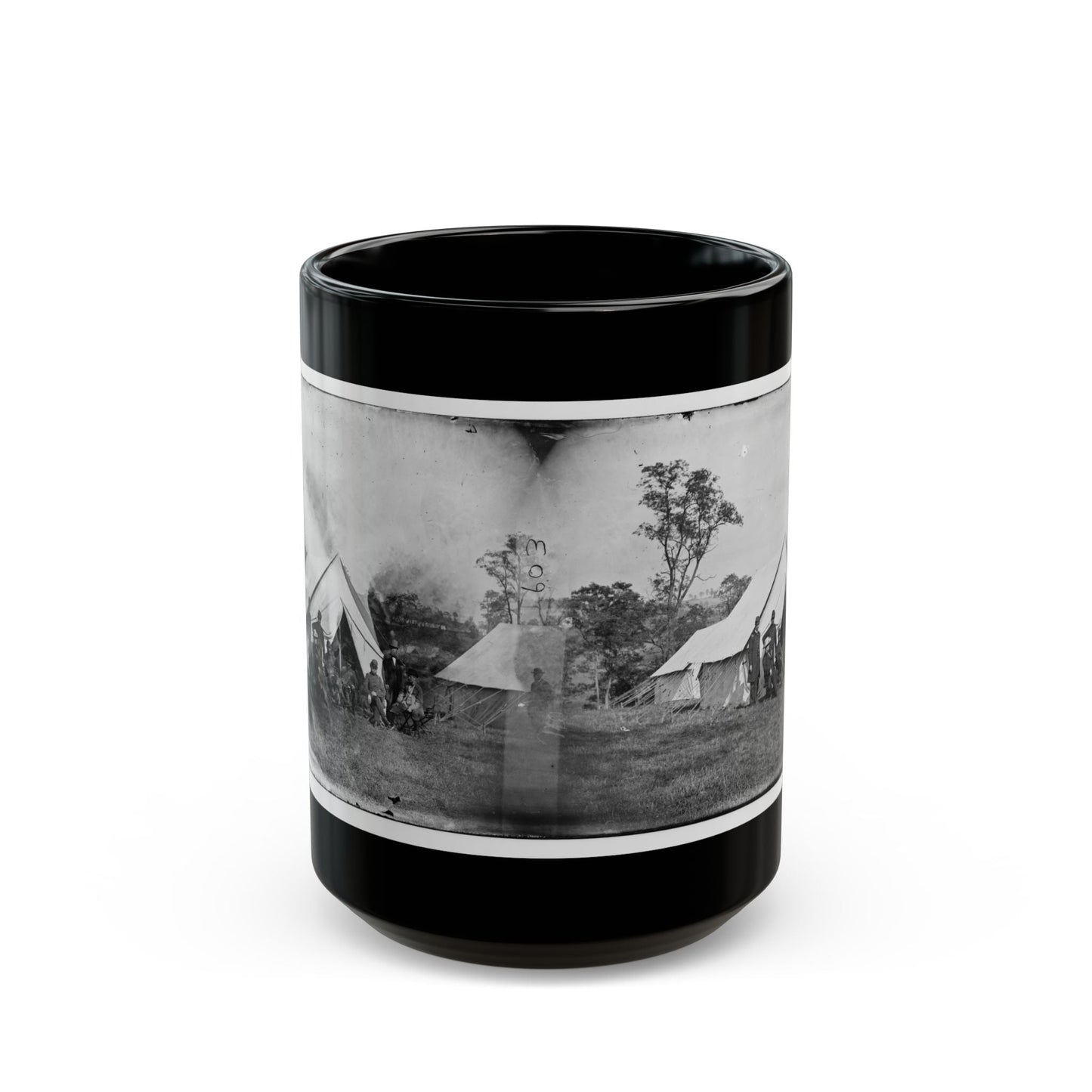 Antietam, Md. Gen. Randolph B. Marcy With Officers And Civilians At Army Of The Potomac Headquarters (U.S. Civil War) Black Coffee Mug