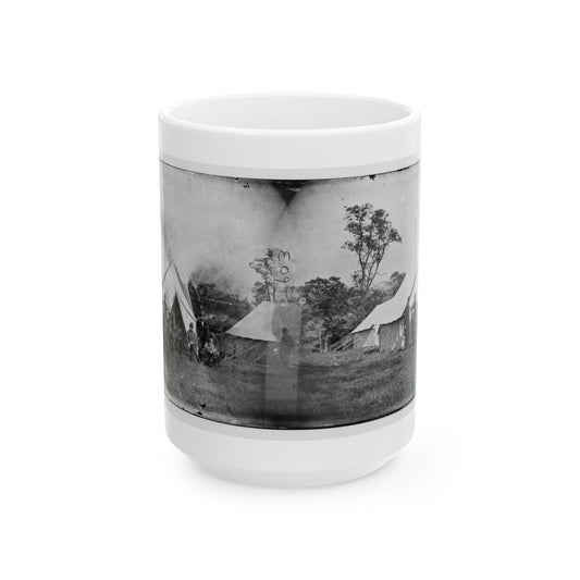 Antietam, Md. Gen. Randolph B. Marcy With Officers And Civilians At Army Of The Potomac Headquarters (U.S. Civil War) White Coffee Mug