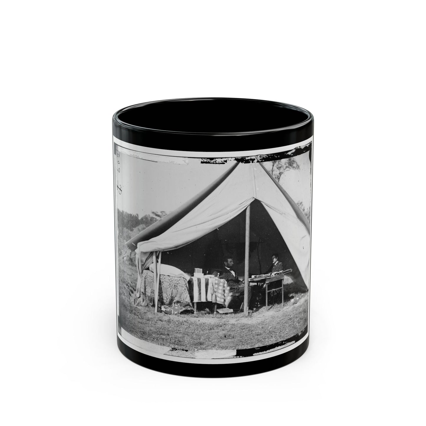 Antietam, Md. President Lincoln And Gen. George B. Mcclellan In The General's Tent; Another View (U.S. Civil War) Black Coffee Mug