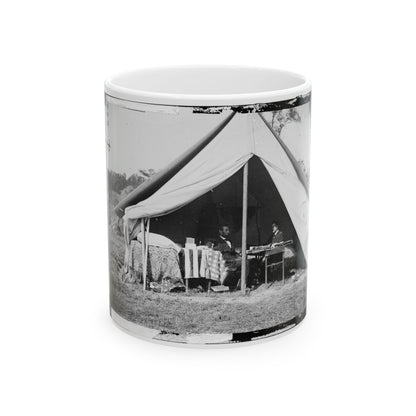 Antietam, Md. President Lincoln And Gen. George B. Mcclellan In The General's Tent; Another View (U.S. Civil War) White Coffee Mug