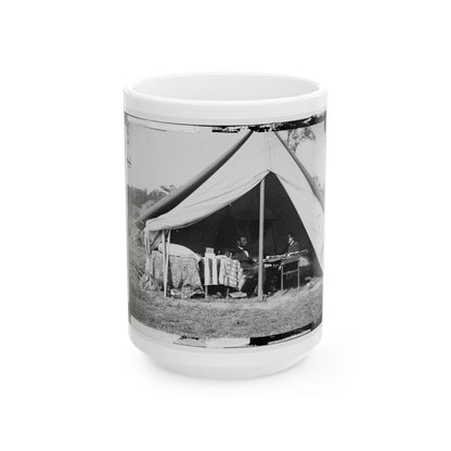 Antietam, Md. President Lincoln And Gen. George B. Mcclellan In The General's Tent; Another View (U.S. Civil War) White Coffee Mug