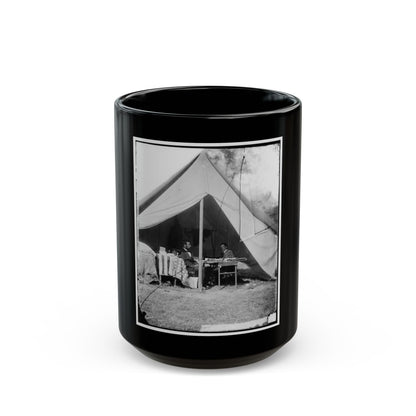 Antietam, Md. President Lincoln And Gen. George B. Mcclellan In The General's Tent (U.S. Civil War) Black Coffee Mug