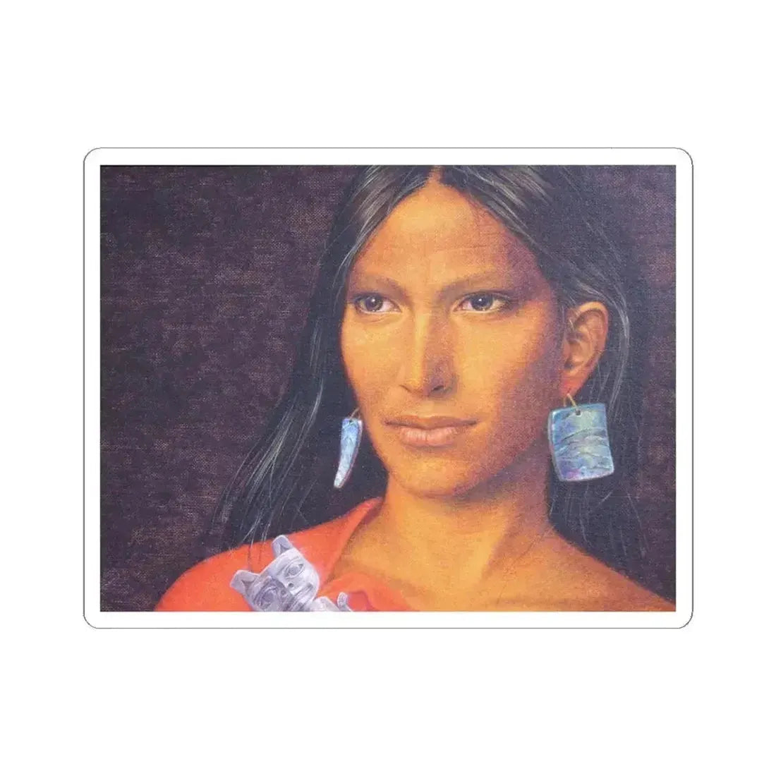 Antoine Tzapoff - Portrait Indians 2 (Native Americans in Art) STICKER Vinyl Kiss-Cut Decal 3 Inch White - The Sticker Space