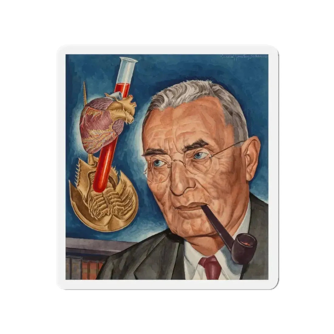 Anton J. Carlson, Time magazine cover, February 10, 1941 (Magazine Illustration) Refrigerator Magnet 3 Inch - The Sticker Space