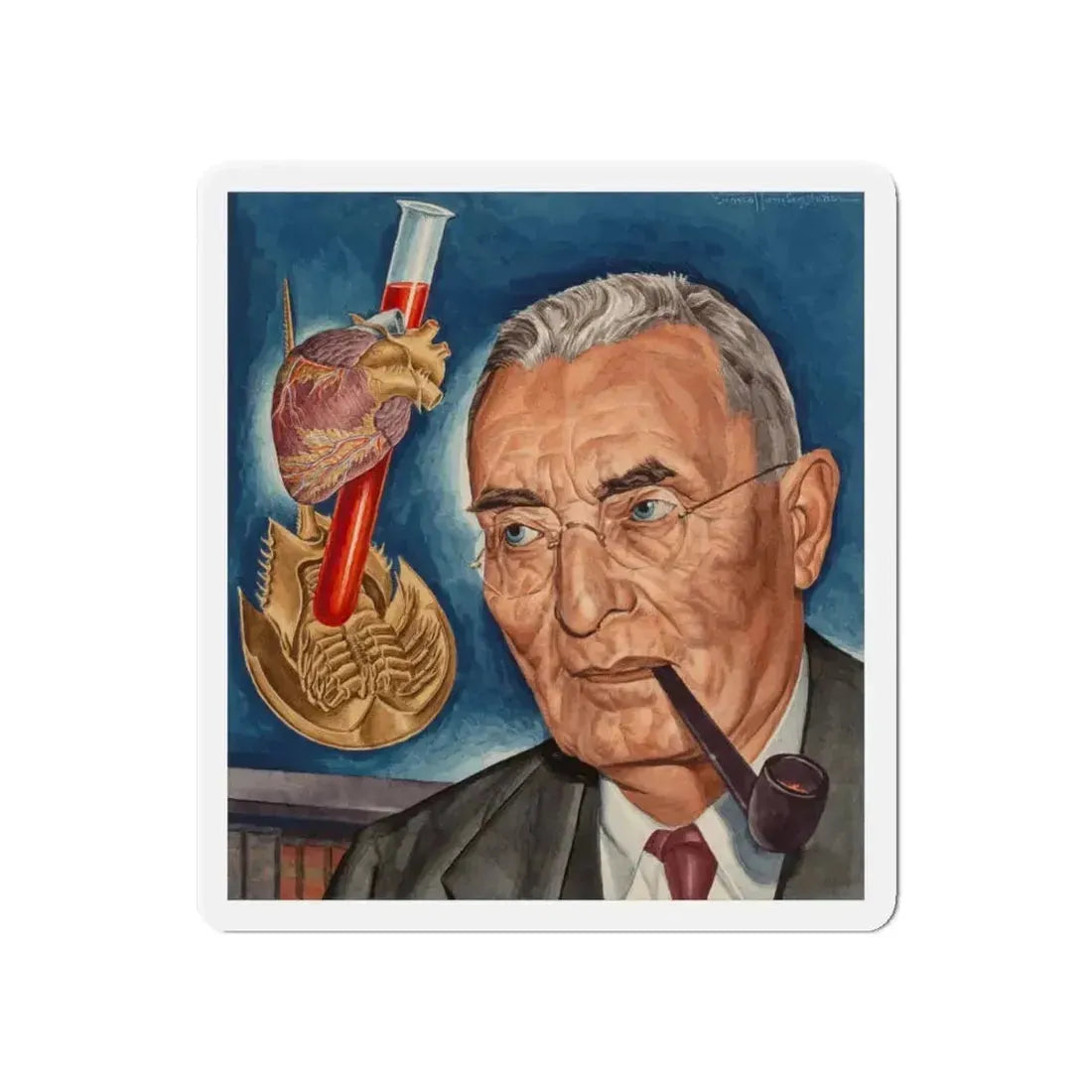 Anton J. Carlson, Time magazine cover, February 10, 1941 (Magazine Illustration) Refrigerator Magnet 5 Inch - The Sticker Space