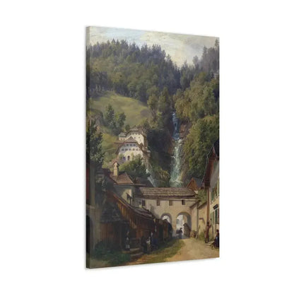 Anton Schiffer (1811-1876) Scene from Hallstatt - Canvas Wall Art - The Sticker Space