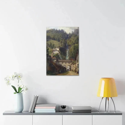 Anton Schiffer (1811-1876) Scene from Hallstatt - Canvas Wall Art - The Sticker Space