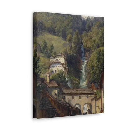 Anton Schiffer (1811-1876) Scene from Hallstatt - Canvas Wall Art - The Sticker Space