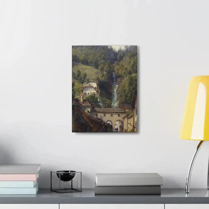 Anton Schiffer (1811-1876) Scene from Hallstatt - Canvas Wall Art - The Sticker Space