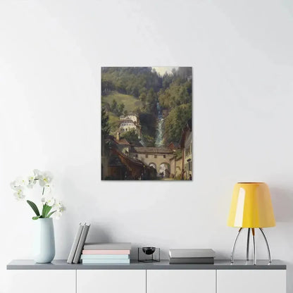 Anton Schiffer (1811-1876) Scene from Hallstatt - Canvas Wall Art - The Sticker Space