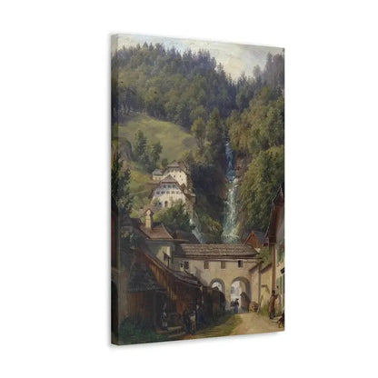 Anton Schiffer (1811-1876) Scene from Hallstatt - Canvas Wall Art - The Sticker Space