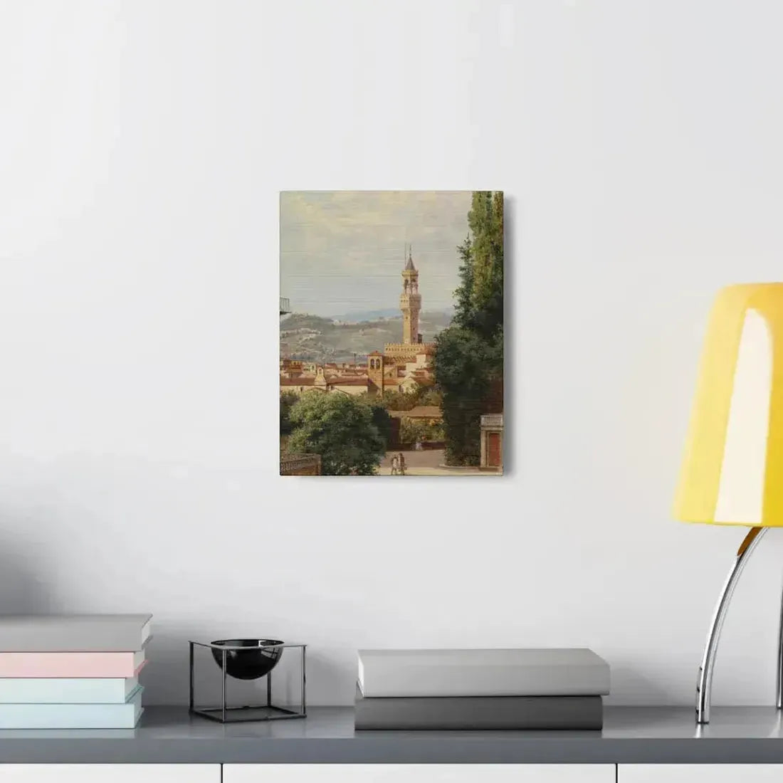 Antonietta Brandeis (1849-) Florence, View of the Palazzo Vecchio The Fiesole In the Distance - Canvas Wall Art - The Sticker Space