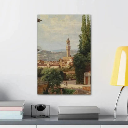 Antonietta Brandeis (1849-) Florence, View of the Palazzo Vecchio The Fiesole In the Distance - Canvas Wall Art - The Sticker Space