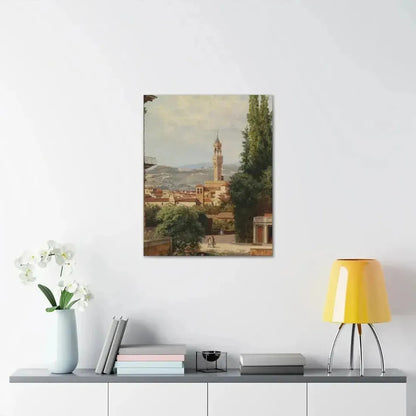 Antonietta Brandeis (1849-) Florence, View of the Palazzo Vecchio The Fiesole In the Distance - Canvas Wall Art - The Sticker Space