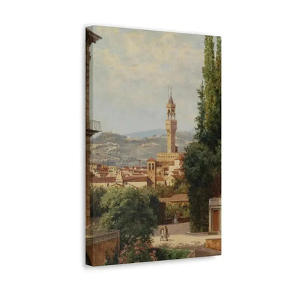 Antonietta Brandeis (1849-) Florence, View of the Palazzo Vecchio The Fiesole In the Distance - Canvas Wall Art - The Sticker Space