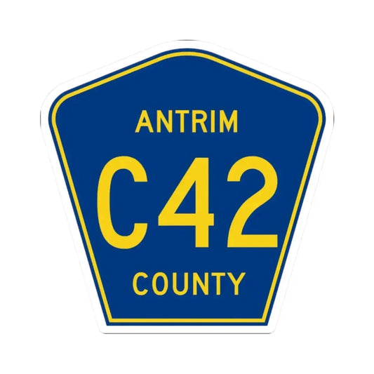Antrim County C-42 (Michigan) (Road Sign) STICKER Vinyl Kiss-Cut Decal 2 Inch White - The Sticker Space