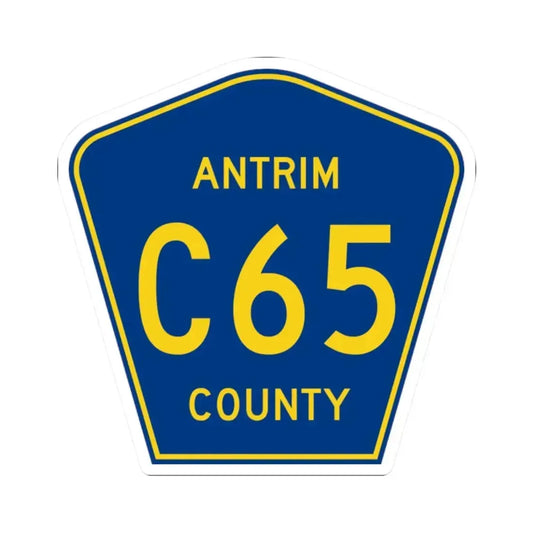 Antrim County C-65 (Michigan) (Road Sign) STICKER Vinyl Kiss-Cut Decal 2 Inch White - The Sticker Space