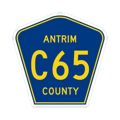 Antrim County C-65 (Michigan) (Road Sign) STICKER Vinyl Kiss-Cut Decal 4 Inch White - The Sticker Space