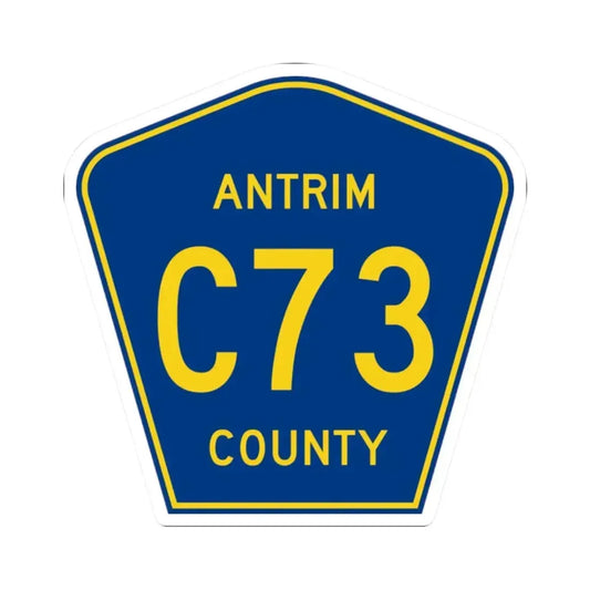 Antrim County C-73 (Michigan) (Road Sign) STICKER Vinyl Kiss-Cut Decal 2 Inch White - The Sticker Space