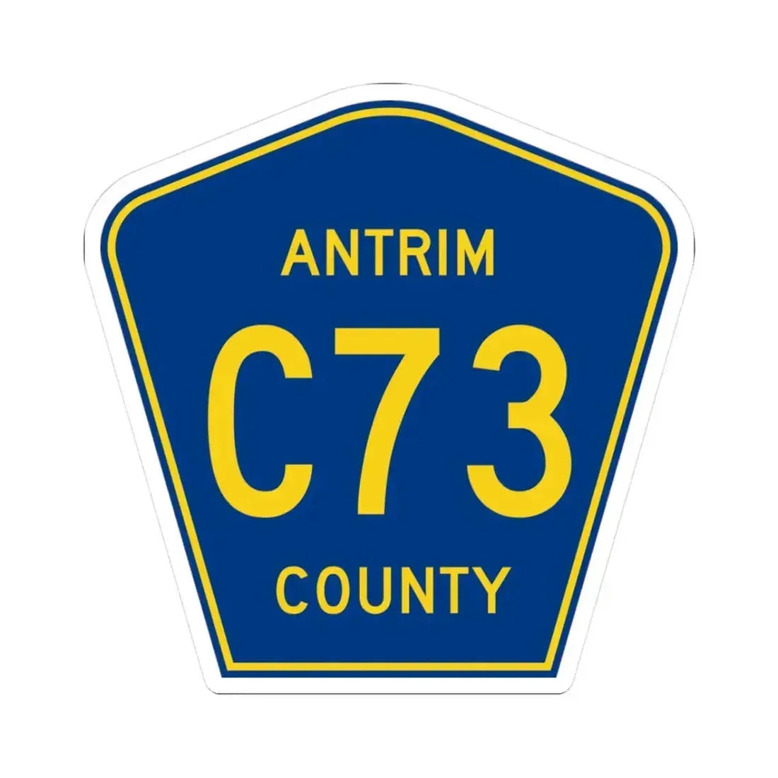 Antrim County C-73 (Michigan) (Road Sign) STICKER Vinyl Kiss-Cut Decal 3 Inch White - The Sticker Space