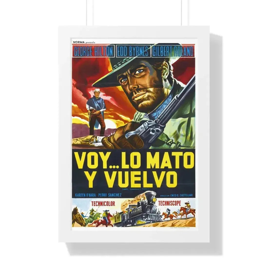 ANY GUN CAN PLAY (2) 1967 - Framed Movie Poster 16″ x 24″ White - The Sticker Space