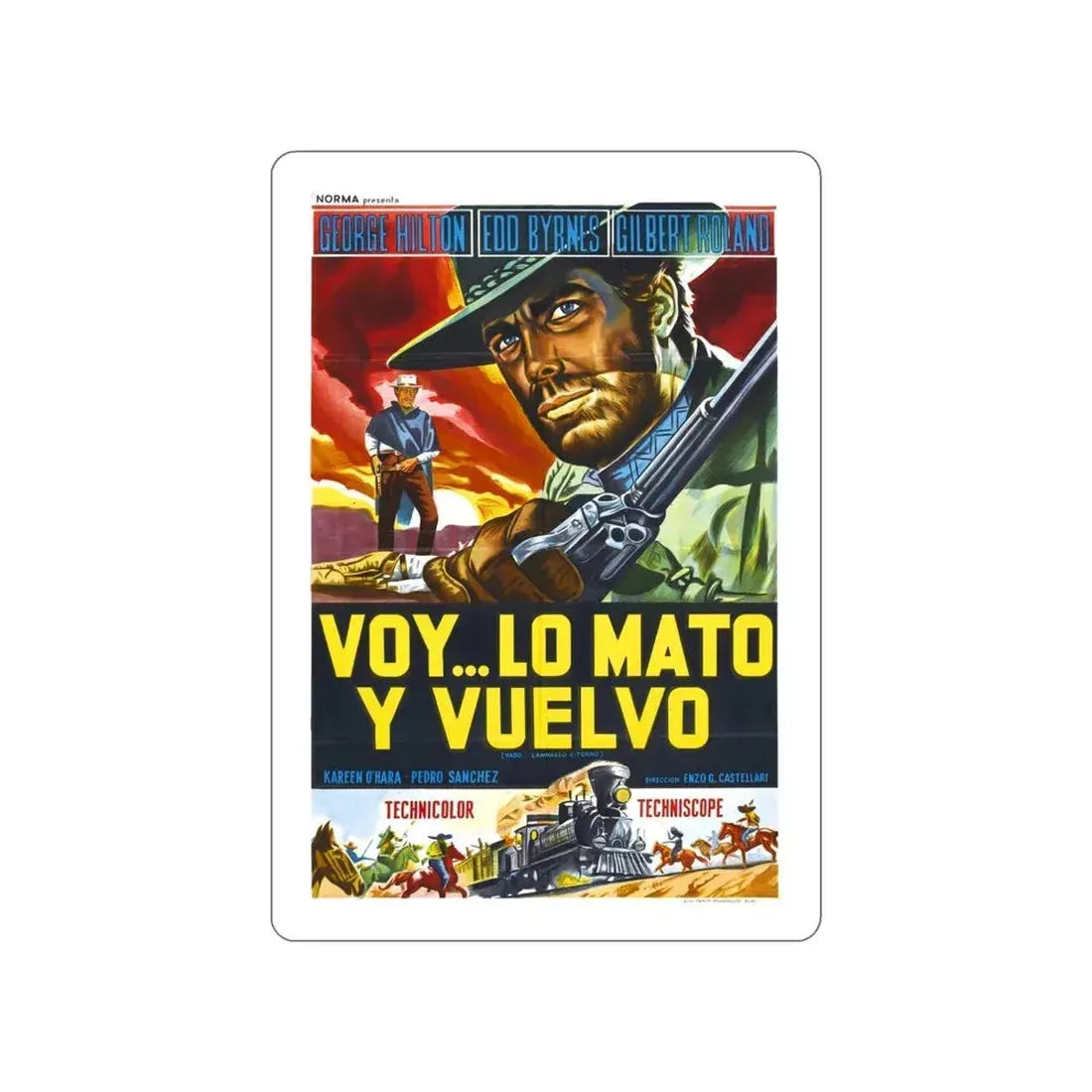 ANY GUN CAN PLAY (2) 1967 Movie Poster STICKER Vinyl Die-Cut Decal 4 Inch - The Sticker Space