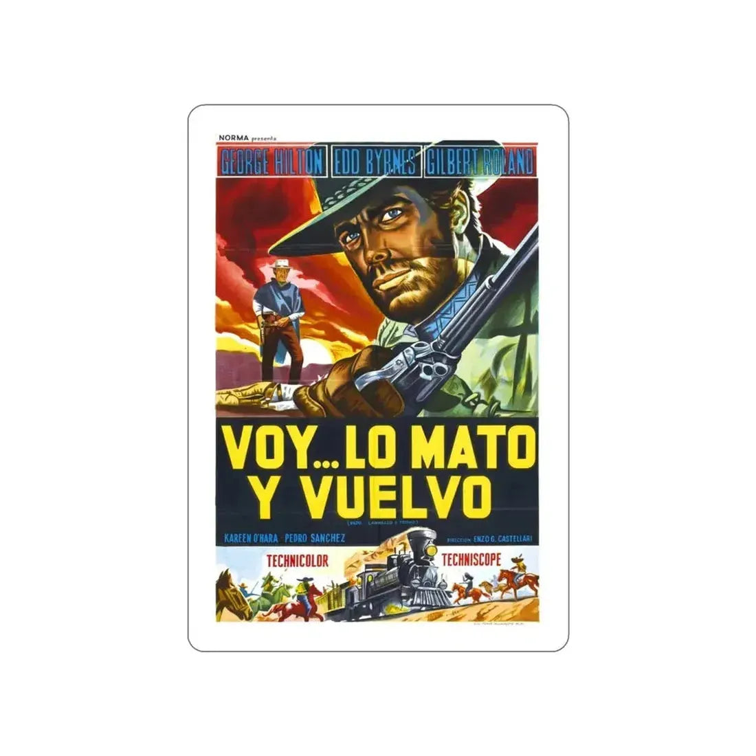 ANY GUN CAN PLAY (2) 1967 Movie Poster STICKER Vinyl Die-Cut Decal - The Sticker Space