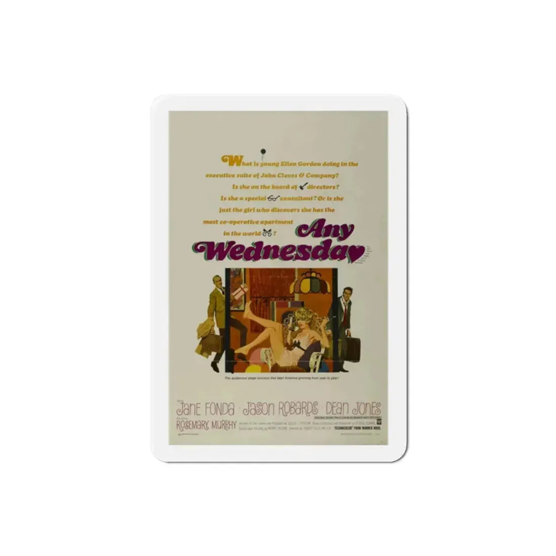 Any Wednesday 1966 Movie Poster Refrigerator Magnet 2 Inch - The Sticker Space
