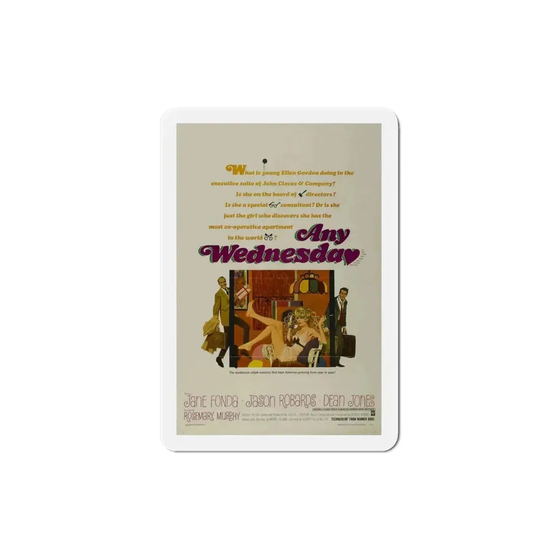 Any Wednesday 1966 Movie Poster Refrigerator Magnet 4 Inch - The Sticker Space