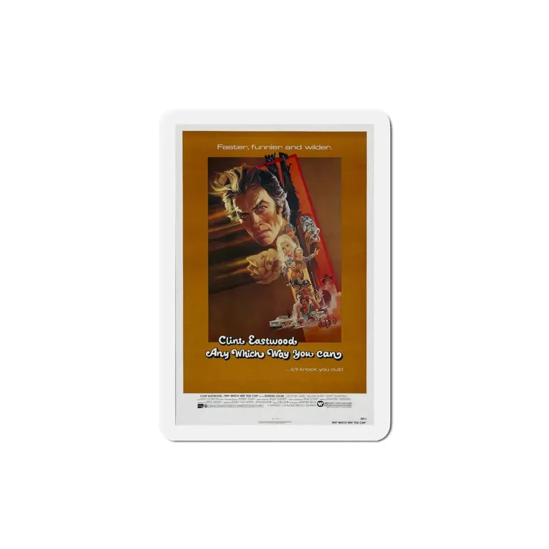 Any Which Way you Can 1980 Movie Poster Refrigerator Magnet 4 Inch - The Sticker Space