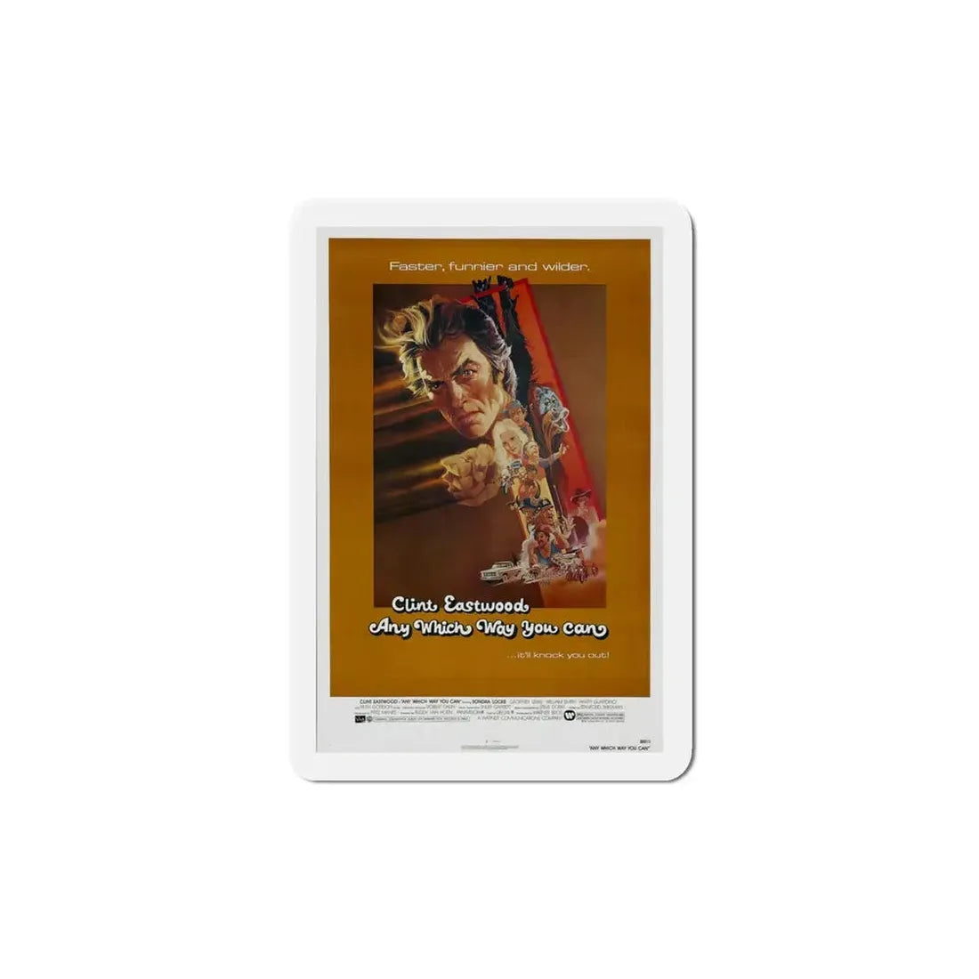 Any Which Way you Can 1980 Movie Poster Refrigerator Magnet 5 Inch - The Sticker Space