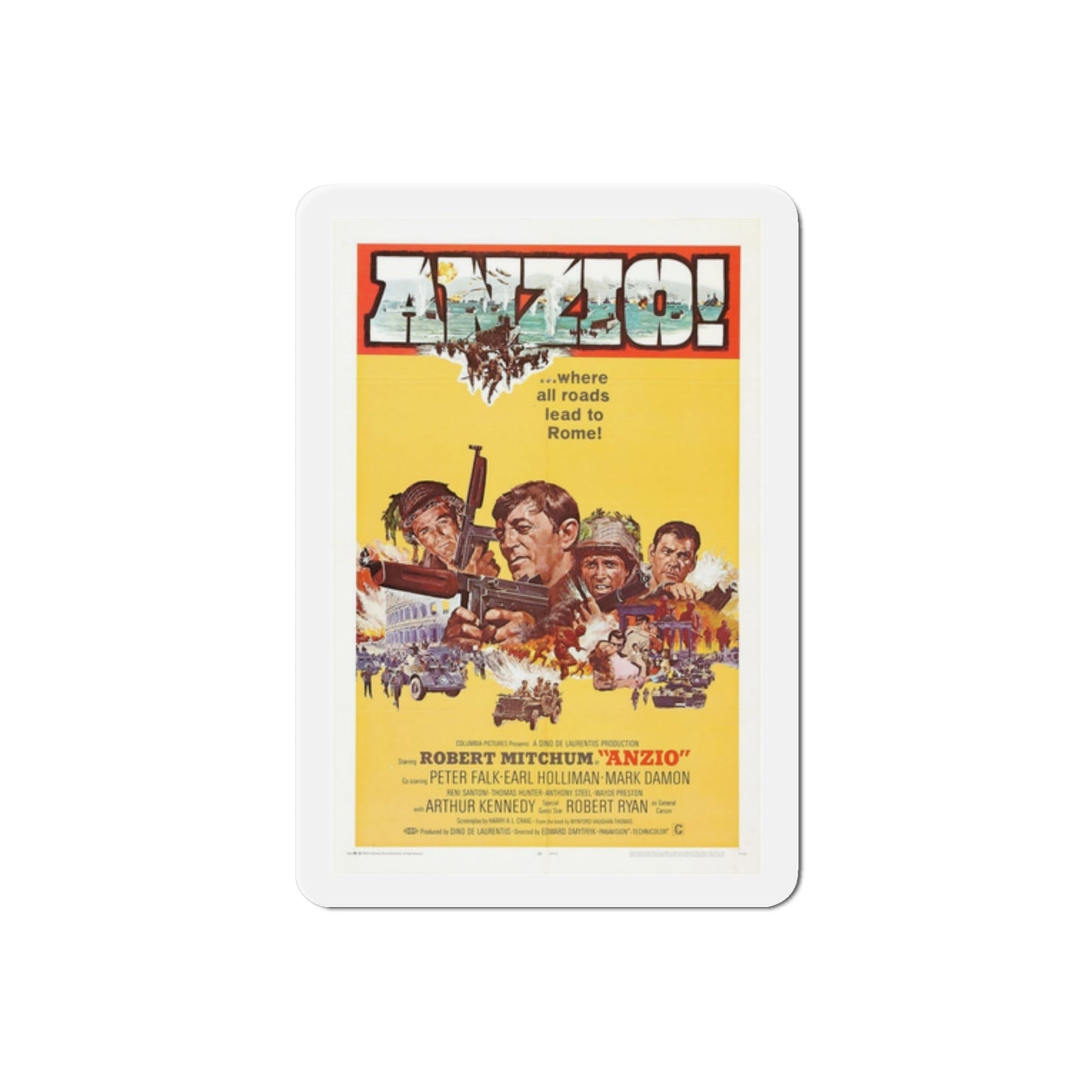 Anzio 1968 Movie Poster Die-Cut Magnet-2 Inch-The Sticker Space