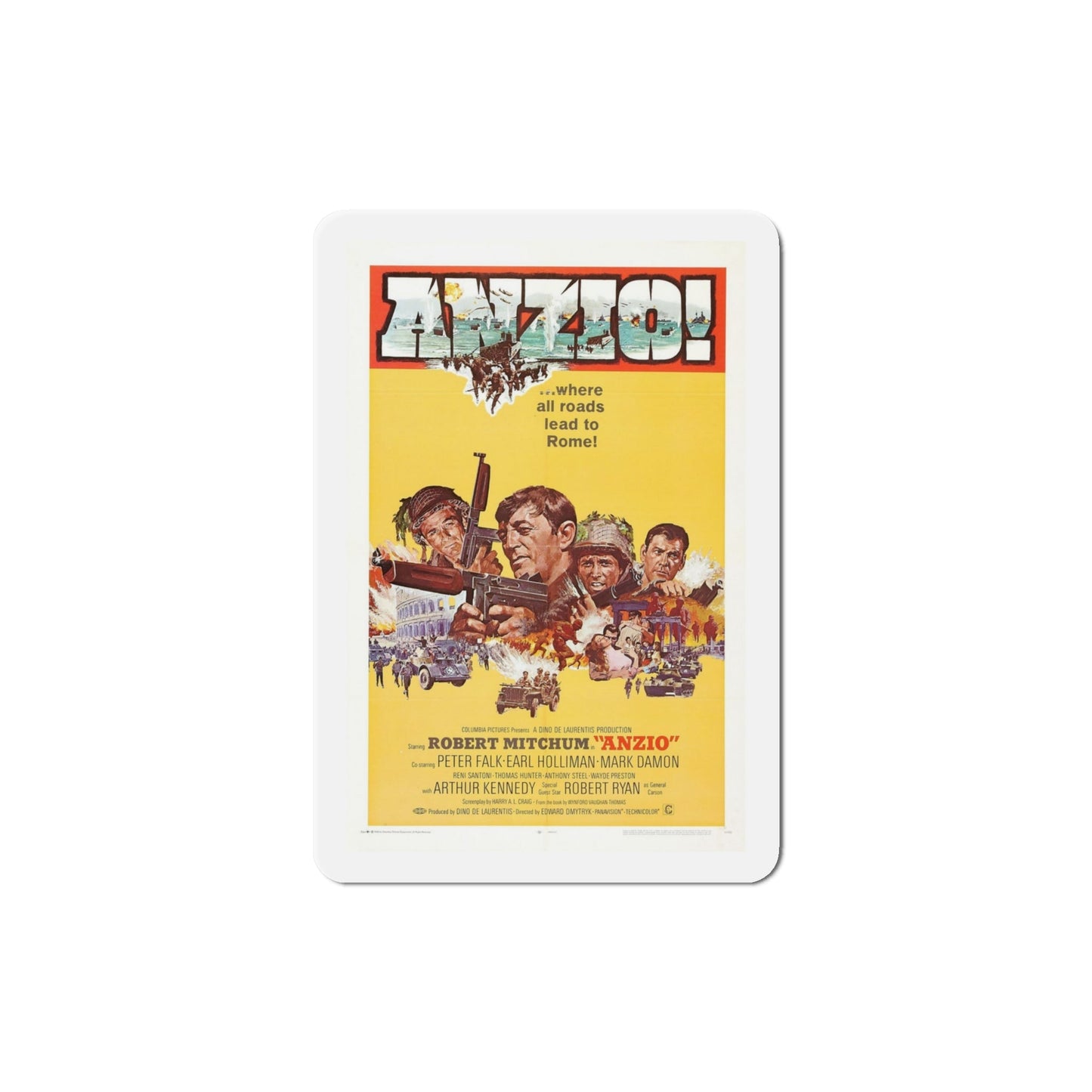 Anzio 1968 Movie Poster Die-Cut Magnet-4 Inch-The Sticker Space