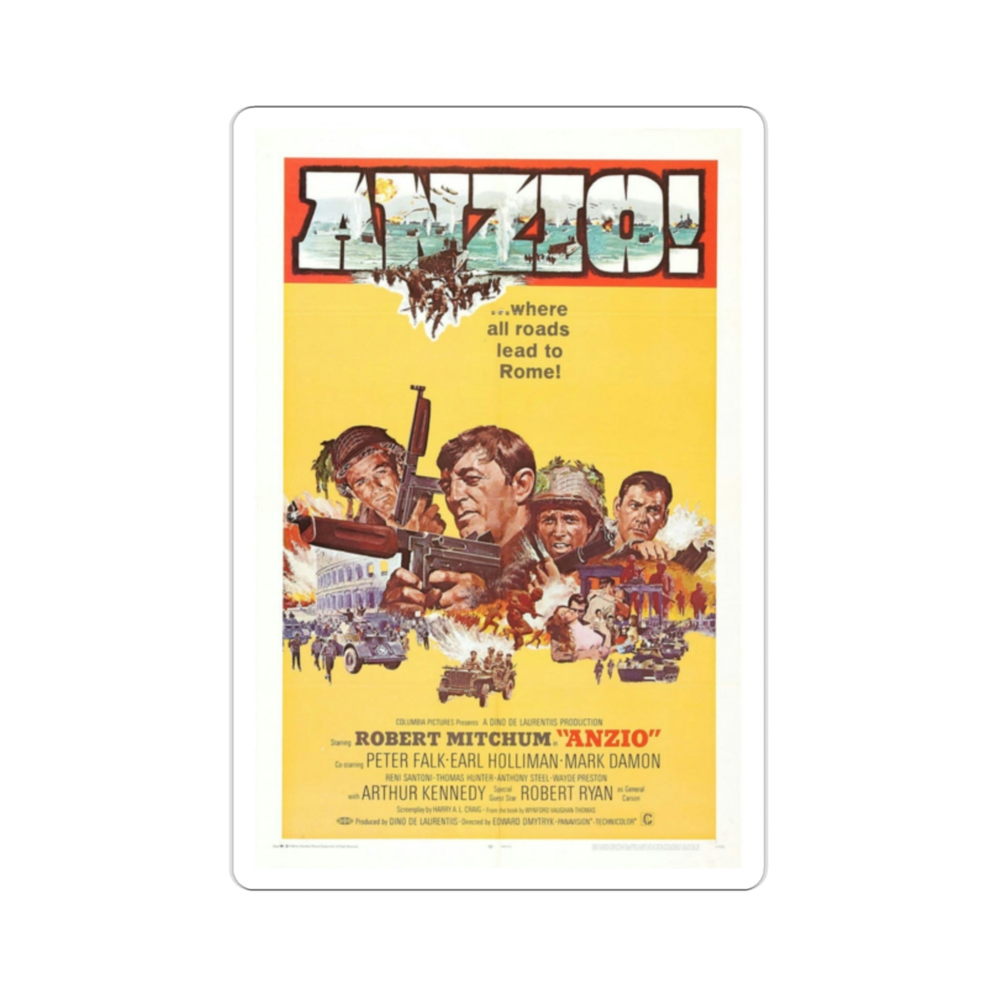 Anzio 1968 Movie Poster STICKER Vinyl Die-Cut Decal-2 Inch-The Sticker Space